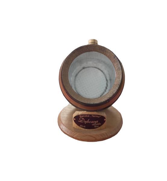 Bottle stand "Barrel" - Natural wood decor, 25x24x12 cm