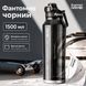 Спортивна пляшка для води NRMEI 1500 мл з тритану, з трубочкою та подвійним способом пиття, герметична, з ручкою, чорна 0-517 фото 7