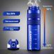 Спортивна пляшка KANGZYUAN 500 мл &mdash; Синя Tritan BPA-free, ударостійка еко-пляшка з трубочкою та ремінцем