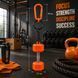 Яскравий брелок Fitness 4-в-1 для ключів і сумки &mdash; гантеля 10KG, шейкер, диск та ремінець із карабіном, помаранчевий 0-522 фото 8