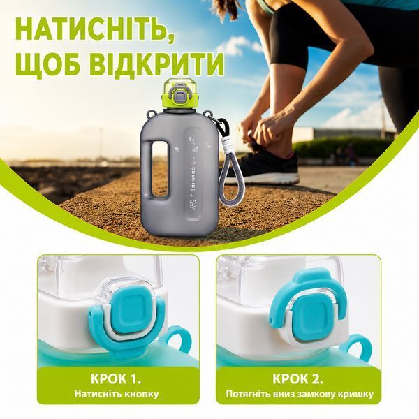 Спортивна пляшка SUMMER (750 мл) &mdash; Еко-пластик BPA-free, Чорний градієнт 0-054 фото