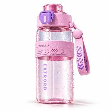 EXTRORD 850 ml pink sports bottle with leak protection and stylish design