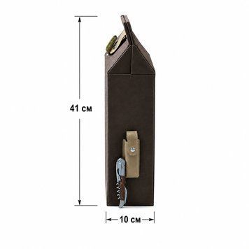 Premium case packaging for wine and alcohol made of eco-suede "GORTYS", brown (120x100x410 mm)