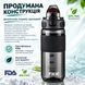 Спортивна пляшка для води TKK 700 мл з Tritan, герметична, з кнопкою та захисним замком, чорна 0-530 фото 6