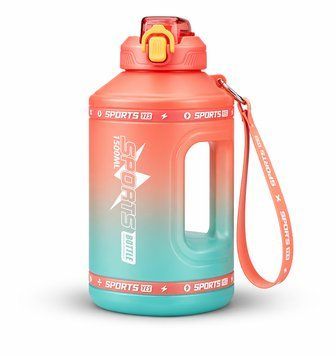Еко-пляшка для води SPORTS BOTTLE (1500 мл) &mdash; Помаранчевий градієнт із вбудованою ручкою 0-059 фото