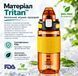 Спортивная бутылка для воды TKK 700 мл с Tritan, герметичная, с кнопкой и защитным замком, оранжевая 0-531 фото 4