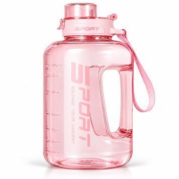 Pink SPORT water bottle 1700 ml with a straw and a stylish design made of safe plastic