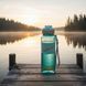 Спортивна пляшка KANGZYUAN 1000 мл (1 л) &mdash; Зелена Tritan BPA-free, ударостійка еко-пляшка з трубочкою та ремінцем