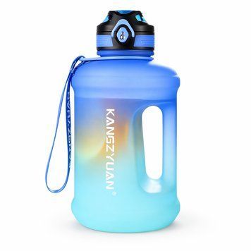 Еко-пляшка KANGZYUAN 2500 мл (2.5 л) &mdash; Блакитна Tritan BPA-free, ударостійка, спортивна з ручкою та ремінцем