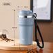 Термокухоль TerraFlow Coffee 630 мл блакитна з ремінцем та подвійним способом пиття 0-473 фото 6