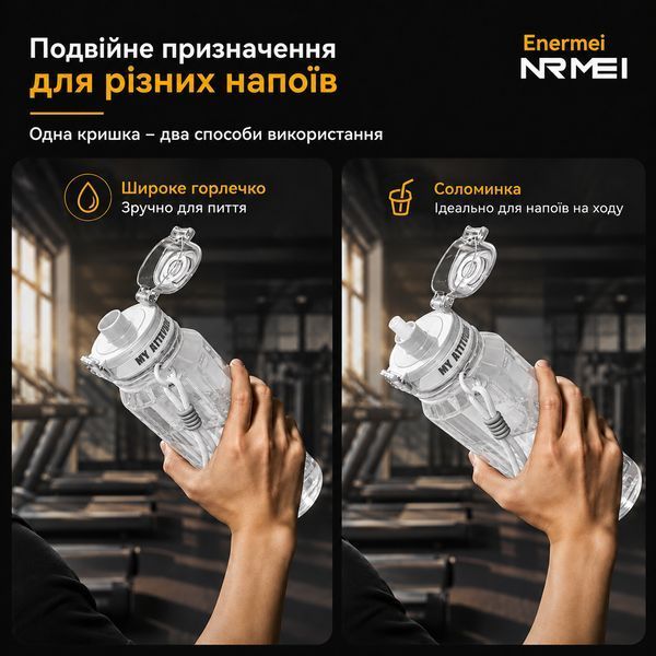 Бутылка для воды 1500 мл (1.5 л) Белая, из Тритана (BPA-free) с ситечком для активного отдыха 0-364 фото