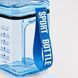 Пляшка для води 2200 мл &mdash; Блакитна BPA-free, з маркерами часу та посиленою ручкою