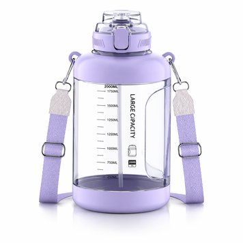 Lightweight Tritan bottle 2200 ml with comfortable handle and wide mouth, purple