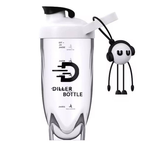 Белый тритановый шейкер Diller Bottle 700 мл с шариком для эффективного смешивания напитков 0-416 фото