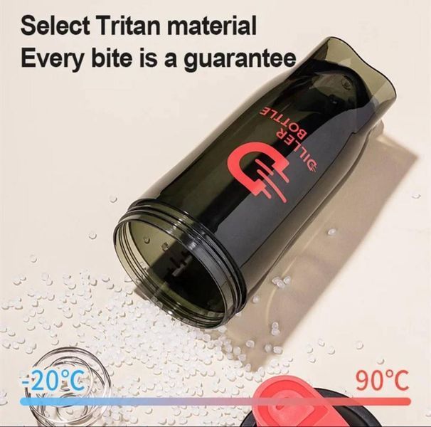 Белый тритановый шейкер Diller Bottle 700 мл с шариком для эффективного смешивания напитков 0-416 фото