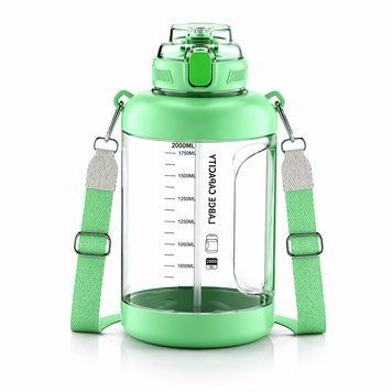 Lightweight Tritan bottle 2200 ml with comfortable handle and wide mouth, green