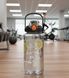 Keepon 2000 ml plastic sports bottle with airtight lid and comfortable handle, wide mouth and straw, Black