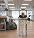 Keepon 2000 ml plastic sports bottle with airtight lid and comfortable handle, wide mouth and straw, Black