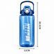 Keepon 2000 ml plastic sports bottle with airtight lid and comfortable handle, wide mouth and straw, Blue