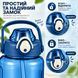 Keepon 2000 ml plastic sports bottle with airtight lid and comfortable handle, wide mouth and straw, Blue