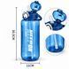 Keepon 2000 ml plastic sports bottle with airtight lid and comfortable handle, wide mouth and straw, Blue
